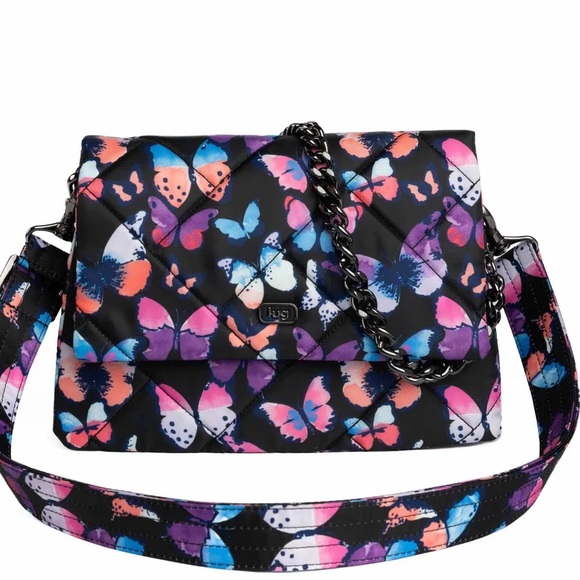 lug Handbags - Lug Plie Crossbody Bag in Watercolour Butterflies